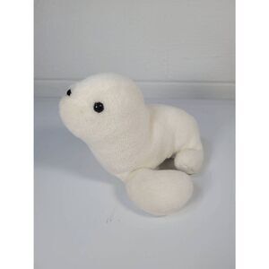 Vintage 1988 Sea World Baby Seal Plush Stuffed Toy Sea Lion White Size 9”